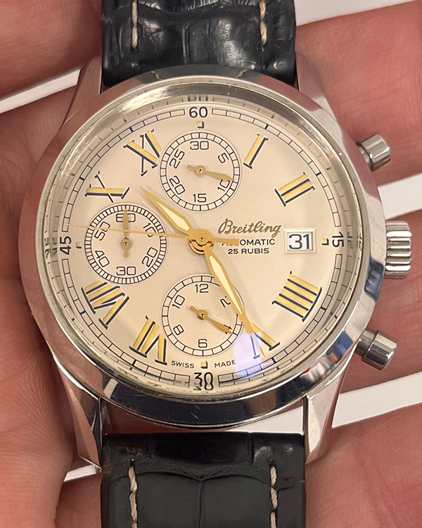 Breitling Premier 40MM Silver Dial Leather Strap (A13024.1)