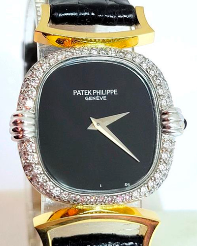 Patek Philippe Vintage 26MM Onyx Dial Aftermarket Leather Strap (4331/1)