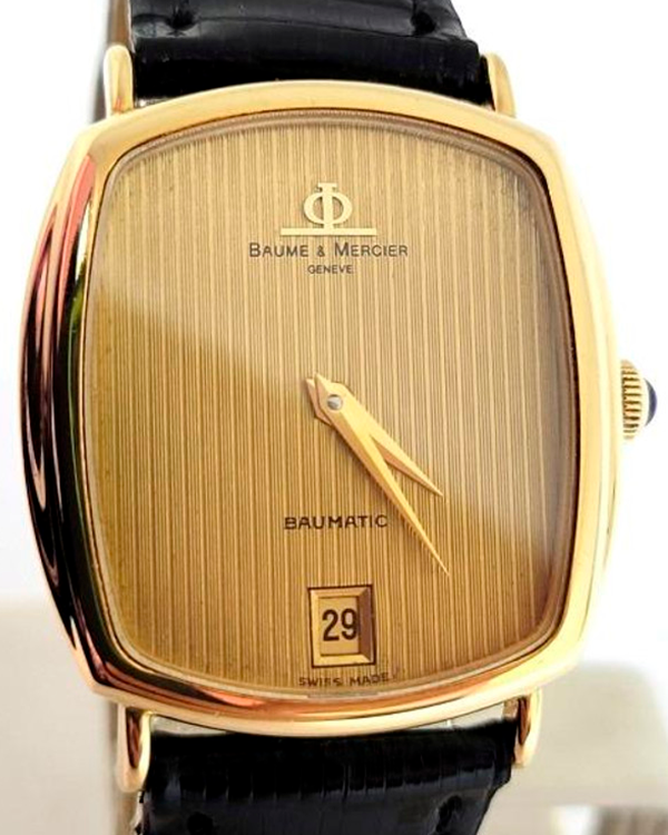 Baume & Mercier Baumatic Micro Rotor 32.5MM Champagne Dial Aftermarket Leather Strap (37204)