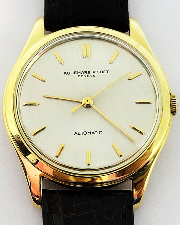 Rare Audemars Piguet Vintage 18K Gold 35MM Off-White Dial Aftermarket Leather Strap (Cal K2071)