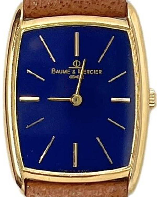 Baume & Mercier Baume 18K Gold 25MM Dark Blue Dial Aftermarket Leather Strap (37061)