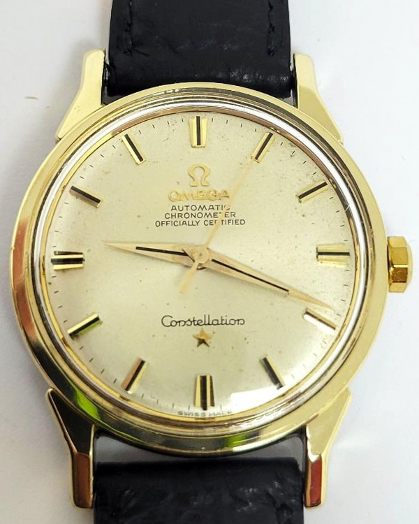 Omega Constellation 14K Gold 34MM Off-White Dial Aftermarket Leather Strap (Cal.551)