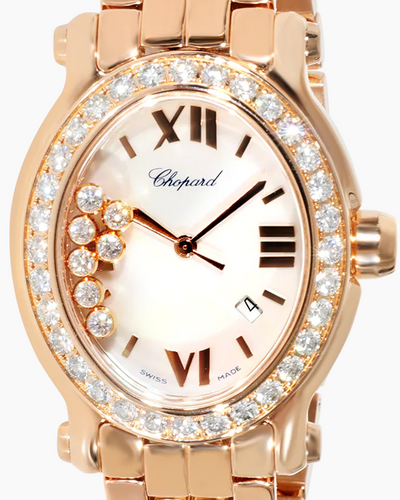 2023 Chopard Happy Sport 30MM Quartz Mother of Pearl Dial Rose Gold Bracelet (275350-5004)