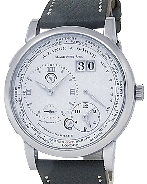 A. Lange & Söhne Lange 1 Time Zone 41.9MM Silver Dial Leather Strap (116.039)