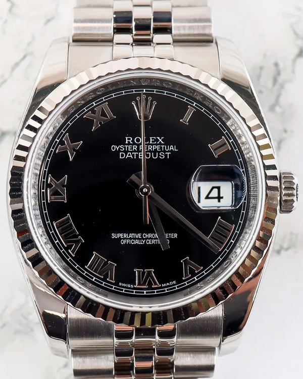 Rolex Datejust 36MM Black Dial Jubilee Bracelet (116234)