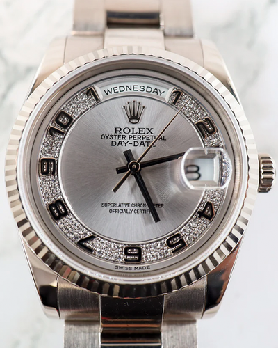 2000 (P Serial) Rolex Day-Date 36MM Silver Dial Oyster Bracelet (118239)