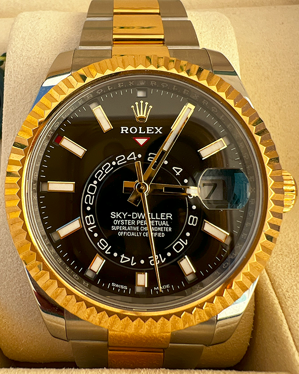 2023 Rolex Sky-Dweller 42MM Black Dial Two-Tone Oyster Bracelet (326933)