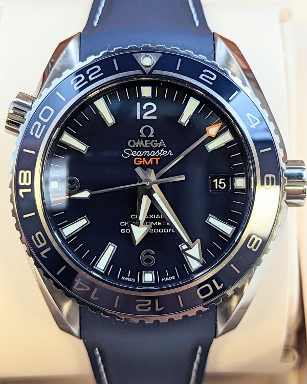 2019 Omega Seamaster Planet Ocean 600M Co-Axial Chronometer GMT Titanium Blue Dial (232.92.44.22.03.001)