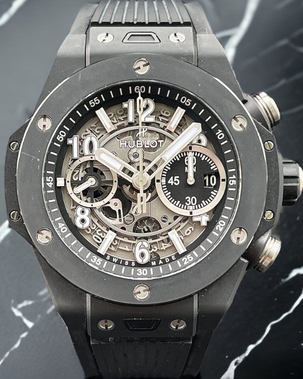 Hublot Big Bang Unico Black Magic 44MM Skeleton Dial Rubber Strap (421.CI.1170.RX)