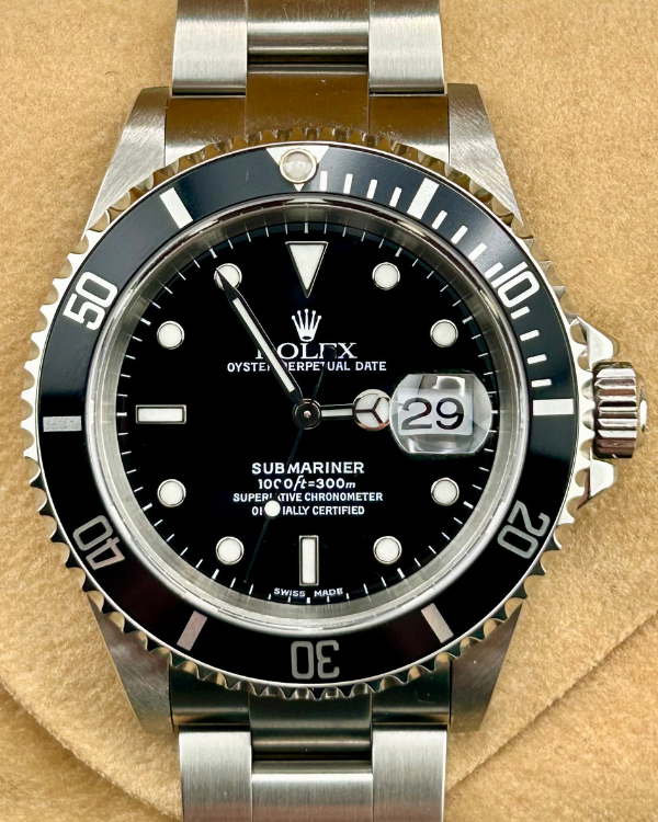 1999 (A Serial) Rolex Submariner Date 40MM Black Dial Steel Bracelet (16610)