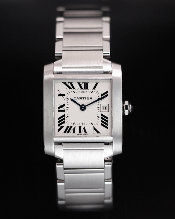 Cartier Tank Française 25MM Quartz Steel White Dial (W51011Q3)