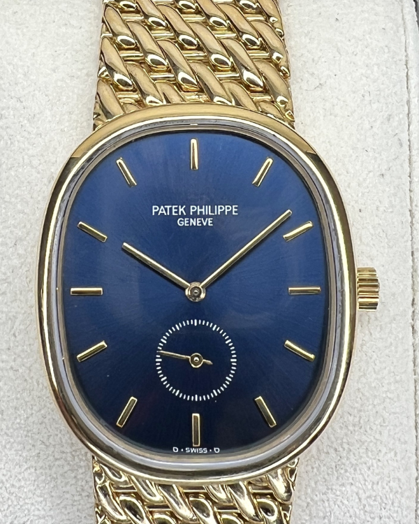 Patek Philippe Golden Ellipse 32MM Yellow Gold Blue Dial (3748)