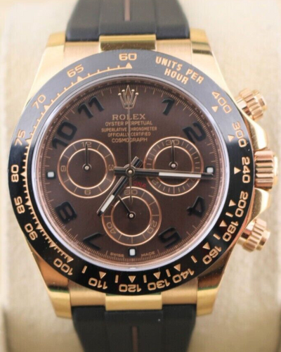 Rolex Cosmograph Daytona 40MM Chocolate Dial Rubber Strap (116515LN)