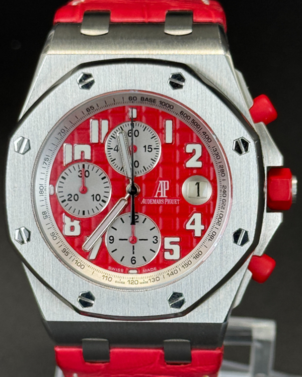 Audemars Piguet Royal Oak Offshore "Rhône-Fusterie" L.E. 42MM Red Dial Leather Strap (26108ST.OO.D066CR.01)