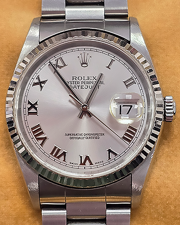 2001 Rolex Datejust 36MM Rhodium Dial Oyster Bracelet (16234)