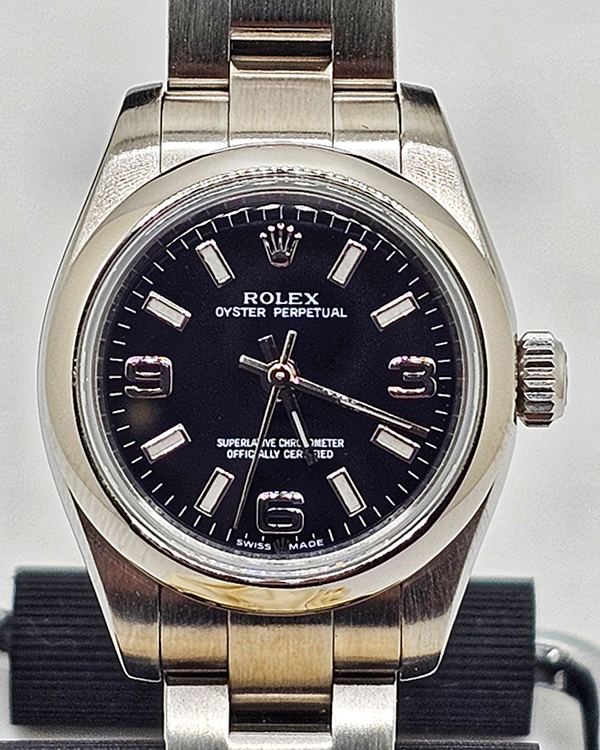 Rolex Oyster Perpetual 26MM Black Dial Oyster Bracelet (176200)