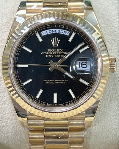 2021 Rolex Day-Date 40MM Black Dial Yellow Gold President Bracelet (228238)