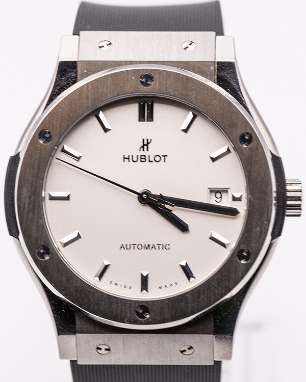 Hublot Classic Fusion 45MM Opaline White Dial Rubber Strap (511.NX.2611.RX)