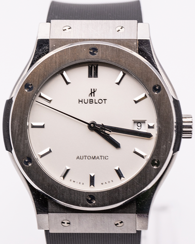 Hublot Classic Fusion 45MM Opaline White Dial Rubber Strap (511.NX.2611.RX)