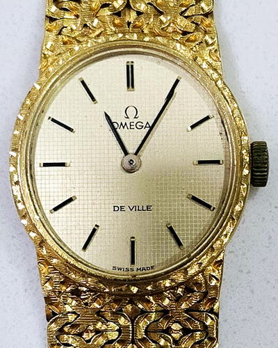 1974 Omega De Ville 24x23MM Champagne Dial 18KT Yellow Gold Bracelet (Cal. 620)