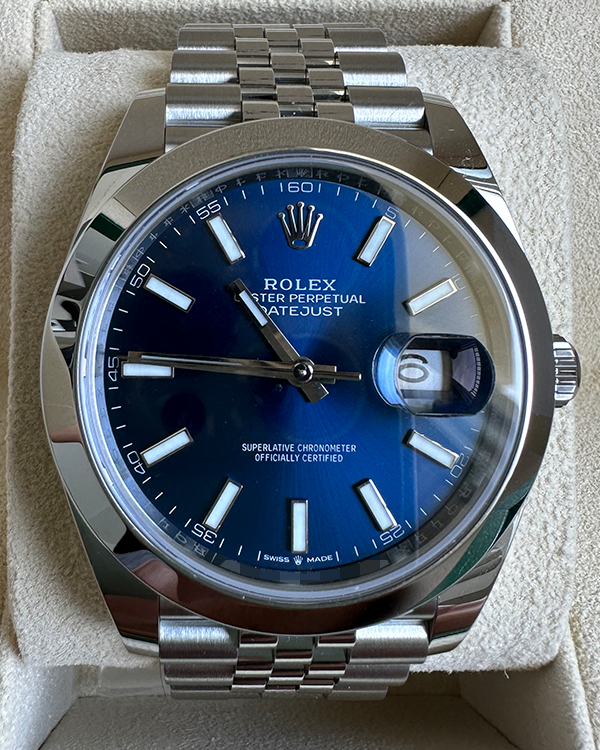 No Reserve - 2023 Rolex Datejust 41 Jubilee Bracelet Blue Dial (126300)