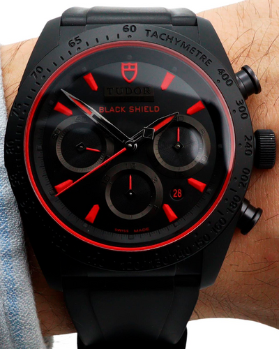 Tudor Fastrider Black Shield 42MM Black Dial Rubber Strap (42000CR)