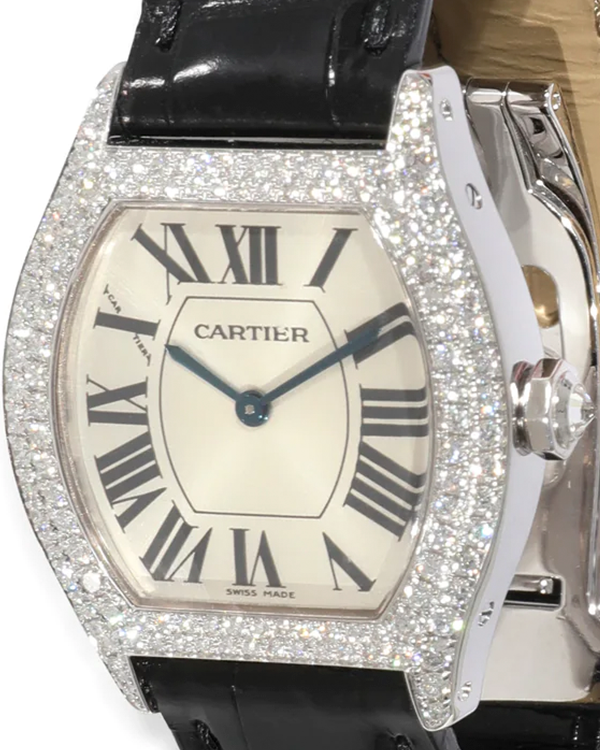 Cartier Tortue de Cartier 28MM Silver Dial Leather Strap (2644)