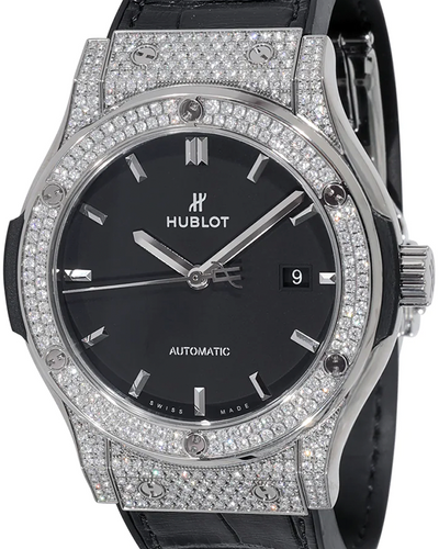 2022 Hublot Classic Fusion 42MM Black Dial Rubber/Leather Strap (542.NX.1171.LR.1704)