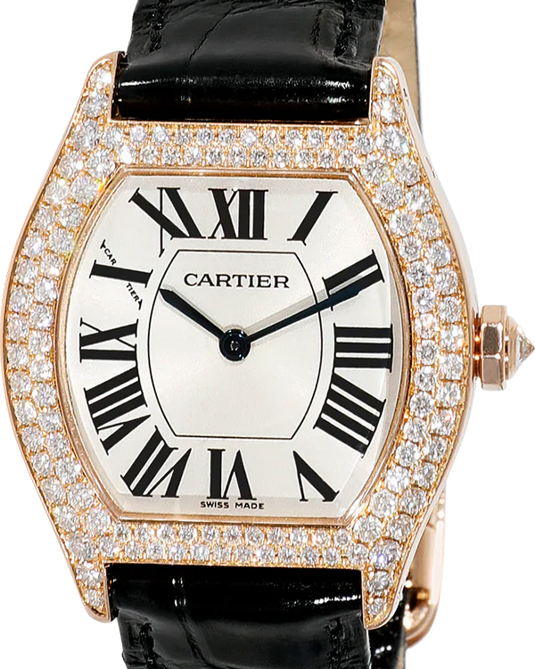 Cartier Tortue de Cartier 28MM Silver Dial Leather Strap (WA503751)