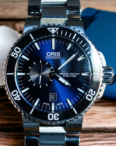 No Reserve - Oris Aquis Small Seconds Steel Blue Dial (01 743 7673 4135-07 8 26 01PEB)