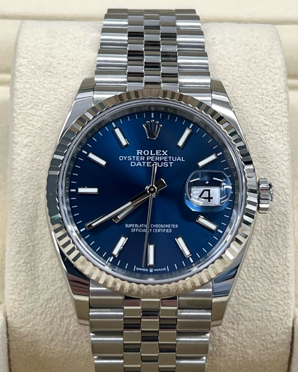 2022 Rolex Datejust 36MM Blue Dial Oystersteel Jubilee Bracelet (126234)