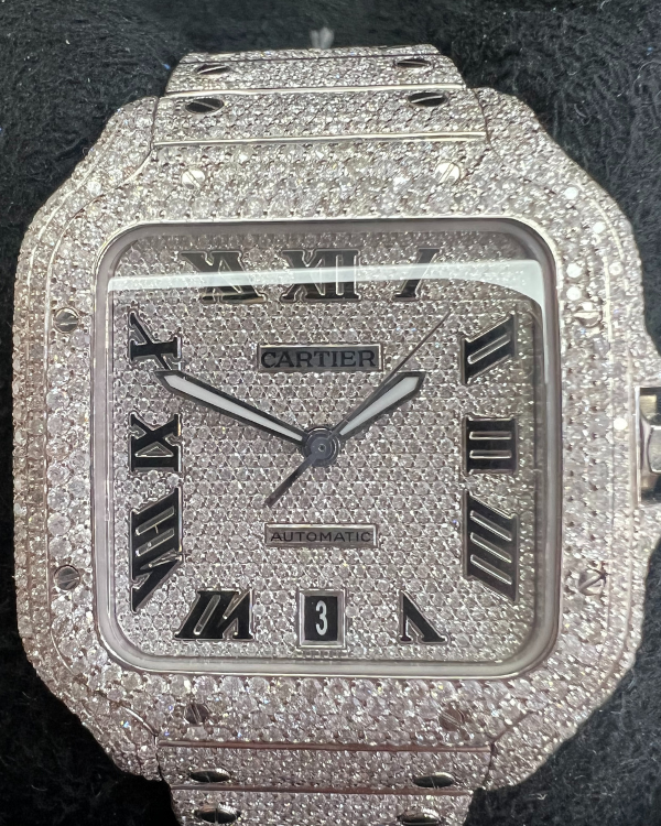 Cartier Santos de Cartier 40MM Diamonds Dial Steel Bracelet (WSSA0030)