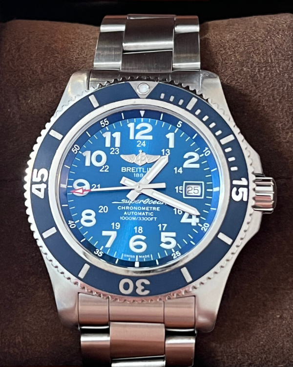 No Reserve - 2016 Breitling Superocean II 44 Steel Blue Dial (A17392D8/C910)