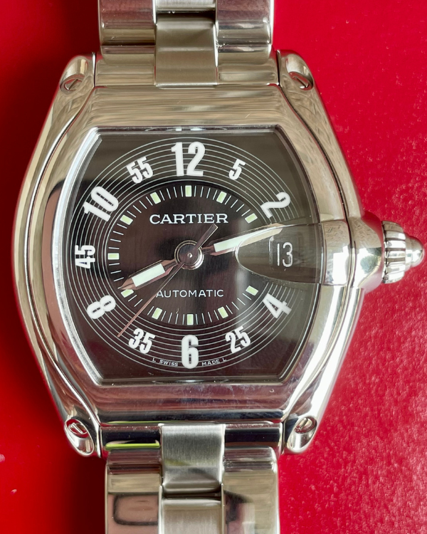 2002 Cartier Roadster Steel Black Dial (W62004V3)