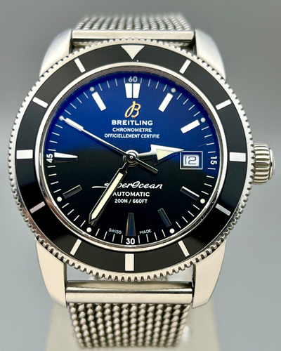 No Reserve - 2014 Breitling Superocean Heritage 42MM Black Dial Steel Bracelet (A1732124/BA61)