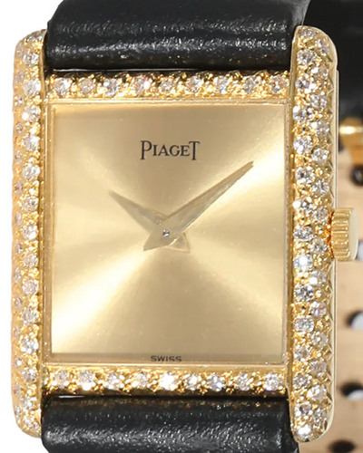 1983 Piaget Classique Vintage 19MM Champagne Dial Leather Strap (40825)