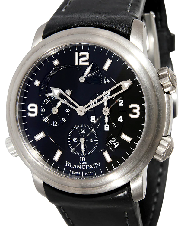 Blancpain Léman Réveil GMT 40MM Black Dial Leather Strap (2041-1230-63B)