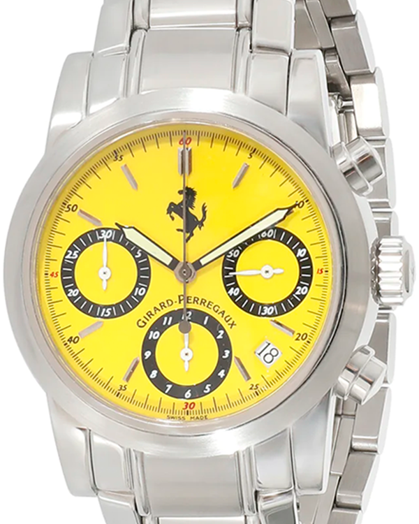 Girard Perregaux Ferrari 38MM Yellow Dial Steel Bracelet (8020)