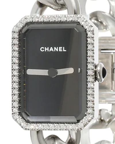 Chanel Premiére Chaine 22X16MM Quartz Black Dial Steel Bracelet (H3252)