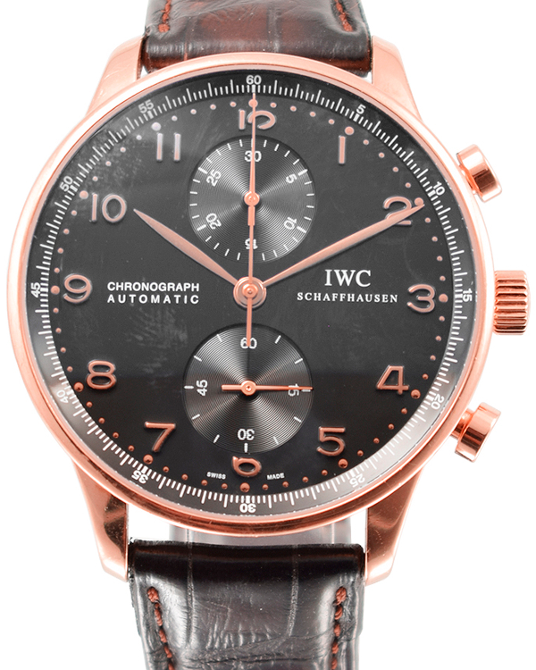 IWC Schaffhausen Portugieser 41MM Black Dial Leather Strap (IW371415)