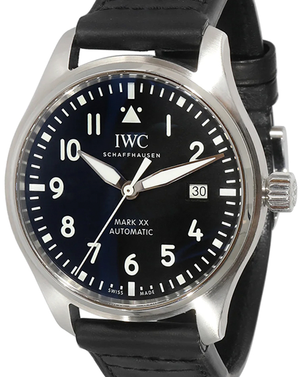 2022 IWC Schaffhausen Pilot Mark XX 40MM Black Dial Leather Strap (IW328201)