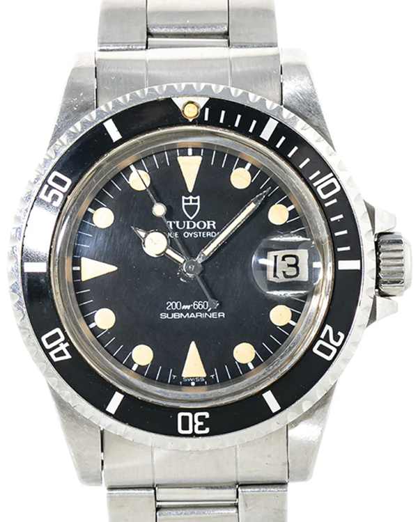 Tudor Submariner "Lollipop" 40MM Black Patina Dial Steel Bracelet (76100)