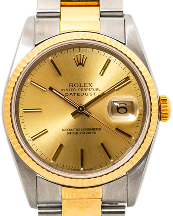 Rolex Datejust 36MM Champagne Dial Two-Tone Bracelet (16233)