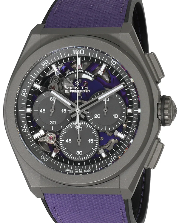 2021 Zenith Defy 21 Ultraviolet Titanium 44MM Skeleton Dial Textile Strap (97.9001.9004/80.R922)