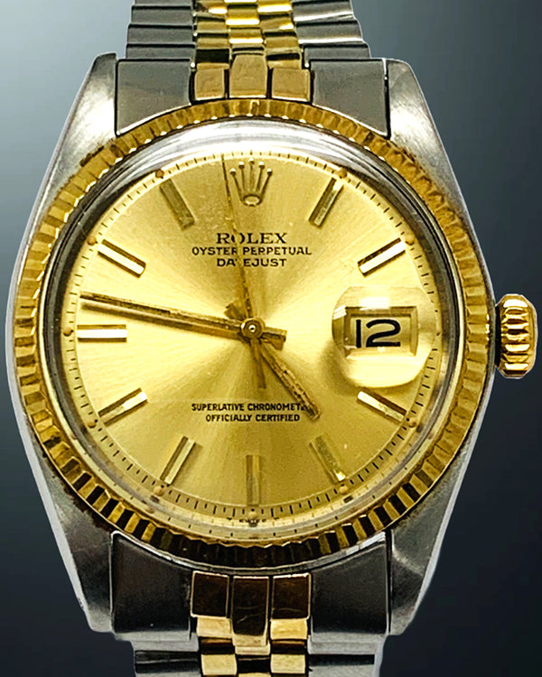 Rolex Datejust 36MM Champagne Pie Pan Dial Two-Tone Jubilee Bracelet (1601)