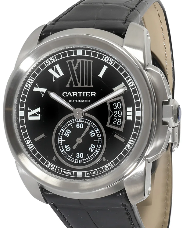 Cartier Calibre de Cartier 42MM Black Dial Leather Strap (W7100014)