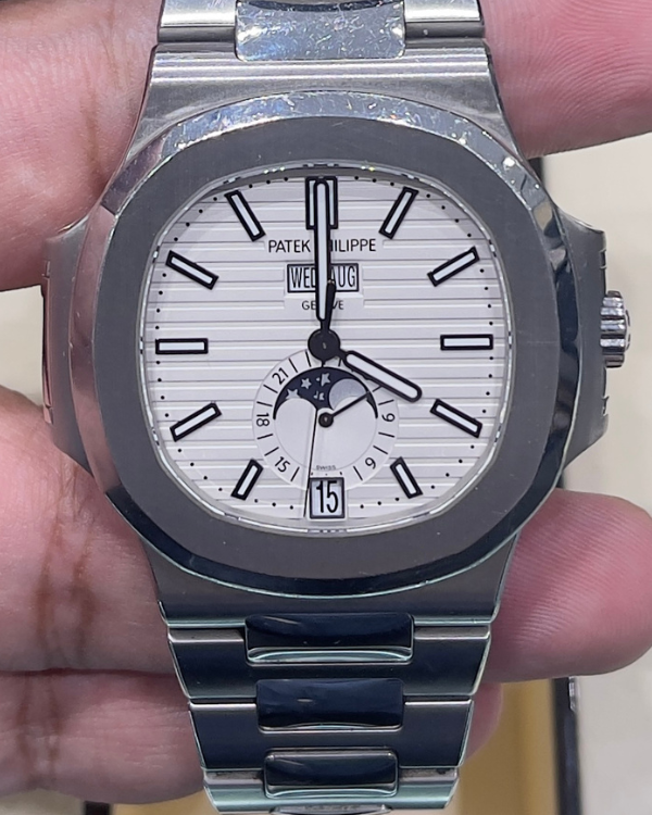 2016 Patek Philippe Nautilus Annual Calendar 40.5 MM Steel White Dial  (5726/1A-010)