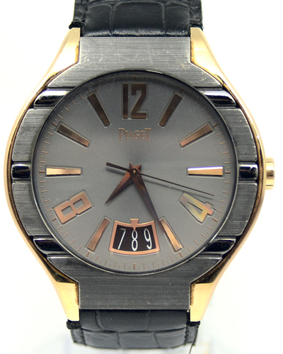 Piaget Polo Fortyfive 43MM Grey Dial Leather Strap (PI0384)