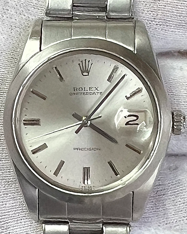 Rolex Oysterdate Precision Vintage 34MM Silver Dial Steel Bracelet (6694)