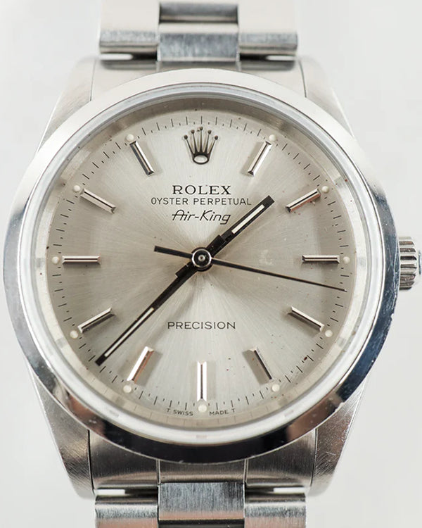 1990 (E Serial) Rolex Air-King 34MM Silver Dial Oyster Bracelet (14000)